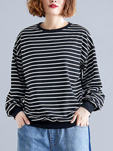 Casual Stripe Neck Printed Shirt