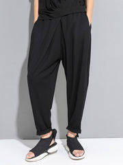 High Waist Loose Stretch Harem Pants Cropped Pants
