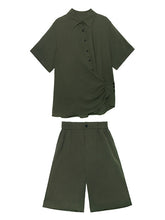 Original Solid T-Shirt&Wide Leg Shorts Suit
