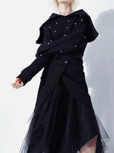 Women Lapel Diamond Casual Sweatshirt