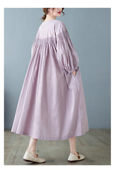 Loose Solid Color Midi Dress