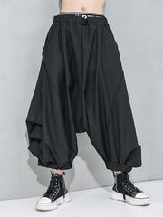 Elastic Waist Stitching Harem Pants