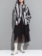 A-Line False Two Gauze Split-Joint Skirts Bottoms