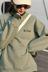 Women Casual High Neck Pullover Sweatshirt