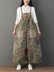 Vintage Loose Printed Wide Leg Pants