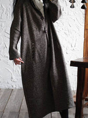 Women Solid Color Loose Long Sleeve Coat