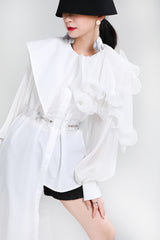 Irregular Stitching Pleated Shirt Skirt