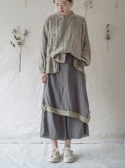 Casual Asymmetrical Contrast Color Fisherman Pants