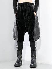 Women Elastic Waist Stitching Casual Pants