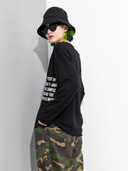 Women Round Neck Pullover Print Long Sleeve Sweatshirt