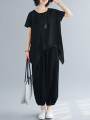 Plus Size Casual Black Summer Suits