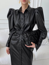 Casual Single-Breasted Slit Dresses