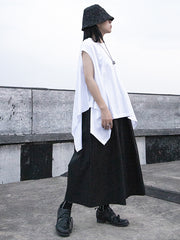 Women Solid Color Sleeveless Loose Loose T-Shirt