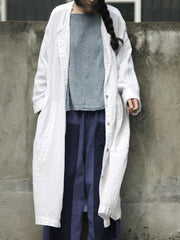 White Loose Long Outwear