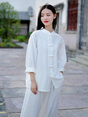 Retro National Style Button Shirt