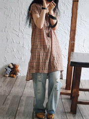 National Style Plaid Dress