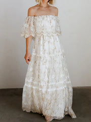 Sweet One-Shoulder Beach Vacation Bohemian Dress