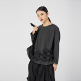 Retro Loose Solid Color Twist Sweatshirt