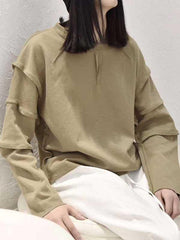 Simple White Solid Round-Neck T-Shirt Top