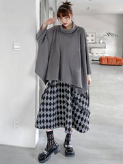 Original Creation High Waisted Roomy Contrast Color Skirts Bottoms