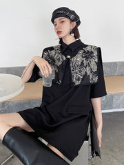 Retro Dress With Shawl Two-Piece Suit