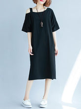 Loose Off-The-Shoulder Long T-Shirt