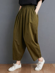 Casual Solid Capri-Pants Bottoms