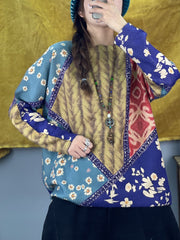 Loose Plus Size Printed Ethnic Knit Sweater