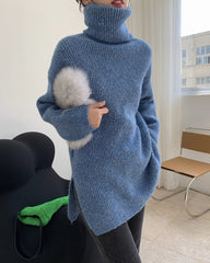 Women High Neck Loose Casual Sweater