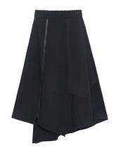 Irregular Split-Joint Black Empire A-Line Skirt