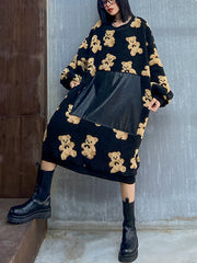 Women Round Neck Print Pullover Sweater