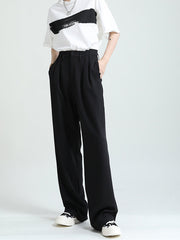 Simple Loose High Waiste Thin Wide Leg Casual Pants
