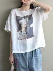 Artistic Retro Floral T-Shirts Tops