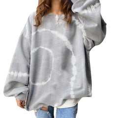 Color Contrast Loose Casual Long Sleeve Sweatshirt