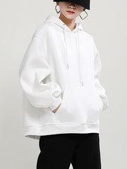 Women Loose Zipper Hooded Casual Sweatshirt