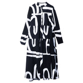 Striped Printed Loose Maxi Dress