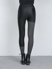 Women Striped Slim Legging Casual Pants