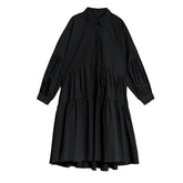 Retro Long Sleeves A-Line Midi Dress