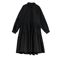 Retro Long Sleeves A-Line Midi Dress