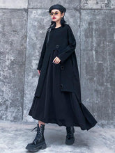 Black Loose Cropped Midi Dress