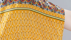 V-Neck Loose Print Maxi Dress