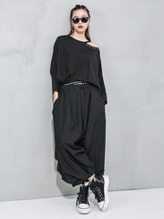 Elastic Waist Stitching Harem Pants