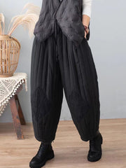 Retro Loose Lace Splicing Cotton Pants