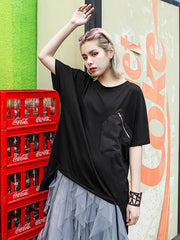 Loose Solid Color High-Low T-Shirt