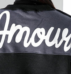 Women Plus Velvet Pullover Stitching Sweatshirt