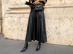 Simple High Waist All-Match Pleated Skirt