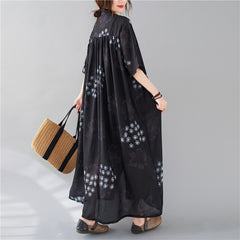 Women Loose Stand Collar Slimming Shirt Dress