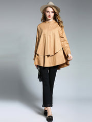 Solid Color Loose Ruffle Casual Blouse