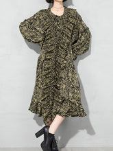 Women Floral Polka Dot Puff Sleeve Dress