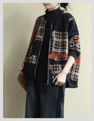 Printed Casual Zipper Coat